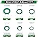 Japtend 160PCS Air Conditioning System Compressor Seal Washers Assortment Kit, 6 Sizes Automotive A/C Compressor Port Bonded Seal Gasket Kit (Green)