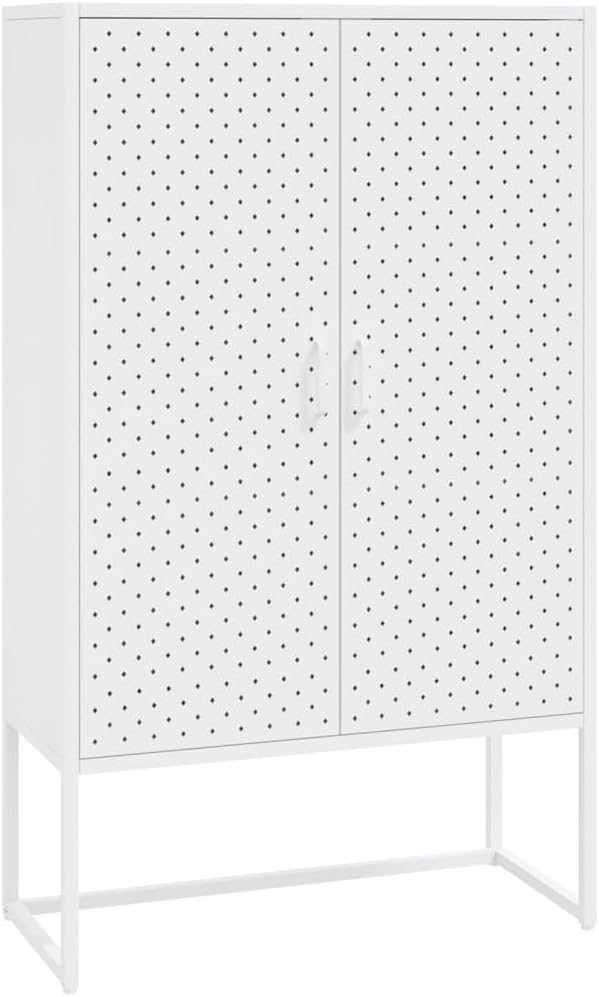 Highboard White,File Cabinet,School Storage Cabinet,Multi-Function Cabinet,Modern Style,Accent Cabinet,for Office Staff,Home Sundries,Gym,School,Kid Room,31.5"x13.8"x53.1" Steel