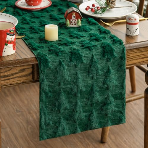 Artoid Mode Weich Plüsch Samt Faux Pelz Jacquard Grün Kiefern Baum...