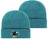 '47 NHL Unisex-Adult Primary Logo Cuffed Knit Beanie Hat Cold Weather Hat, One Size (US, Alpha, One Size, San Jose Sharks)