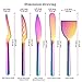 Berglander Rainbow Cheese Knife Set of 5 for All Types of Cheese, Colorful Titanium Plating Cheese Cutter Slicer Ergonomic Design for Confortable Grip and Cut, Butter Spreader Knife