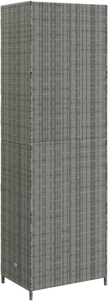 Garden Storage Cabinet Gray,Outdoor Storage Cabinet,Industrial Modern Style,Multi-Function Cabinet,Patio Storage Cabinet,for Patio,Garden,Veranda,Backyard,Indoor,Outdoor,23.2"x15.7"x70.9" Poly Rattan