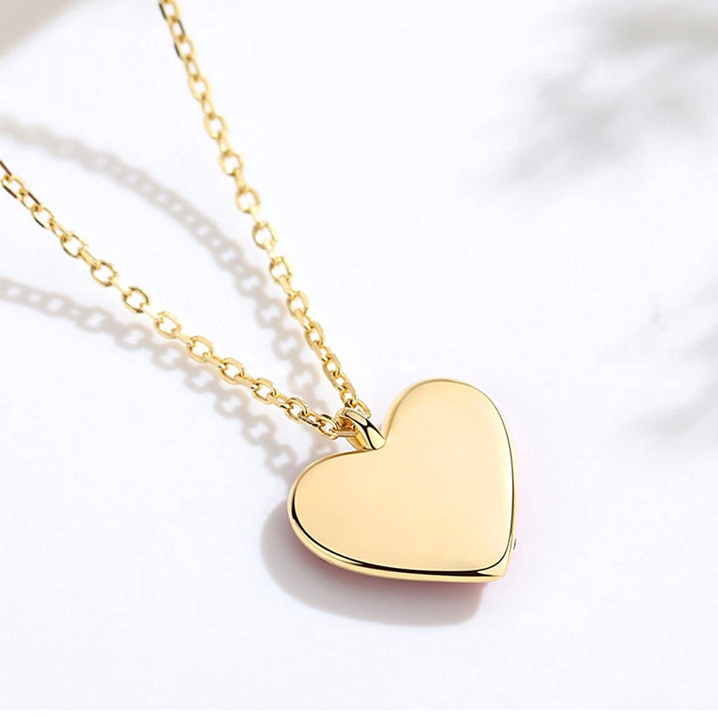 Collane Forma squisita a Forma di Cuore, Spumante, collane di Lusso Leggero per Le Donne, collane a Forma di Cuore, Lunghezza Totale 14.96in Collana da Donna