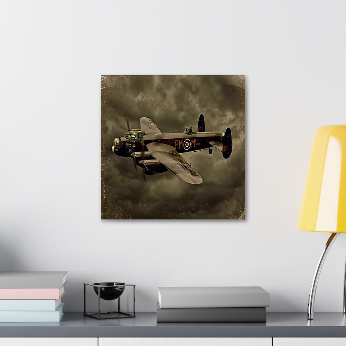 GADGETS WRAP Canvas Gallery Wrap Framed for Home Office Studio Living Room Decoration (10x10inch) - 103 Squadron Avro Lancaster