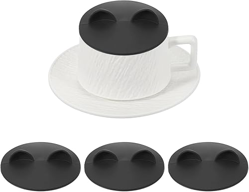 Miniatura 12 de uxcell 3 tapas universales de silicona para tazas, tazas de té, tazas de café, reutilizables a prueba de polvo, color rojo Rojo