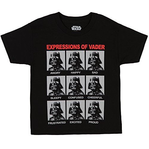 Star Wars Expressions of Vader Youth Tee (Black, Youth MEDIUM - 10-12)