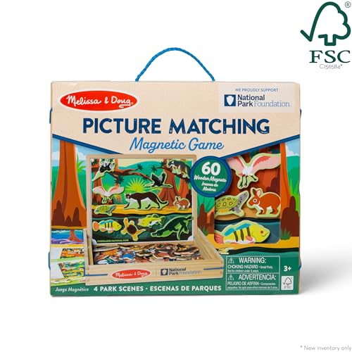 Image of Melissa & Doug National Parks Wooden Picture Matching Magnetic Game Kids Animal Magnets Activity for Boys and Girls Ages 3+ - FSC-Certified Materials (Pack of 5)