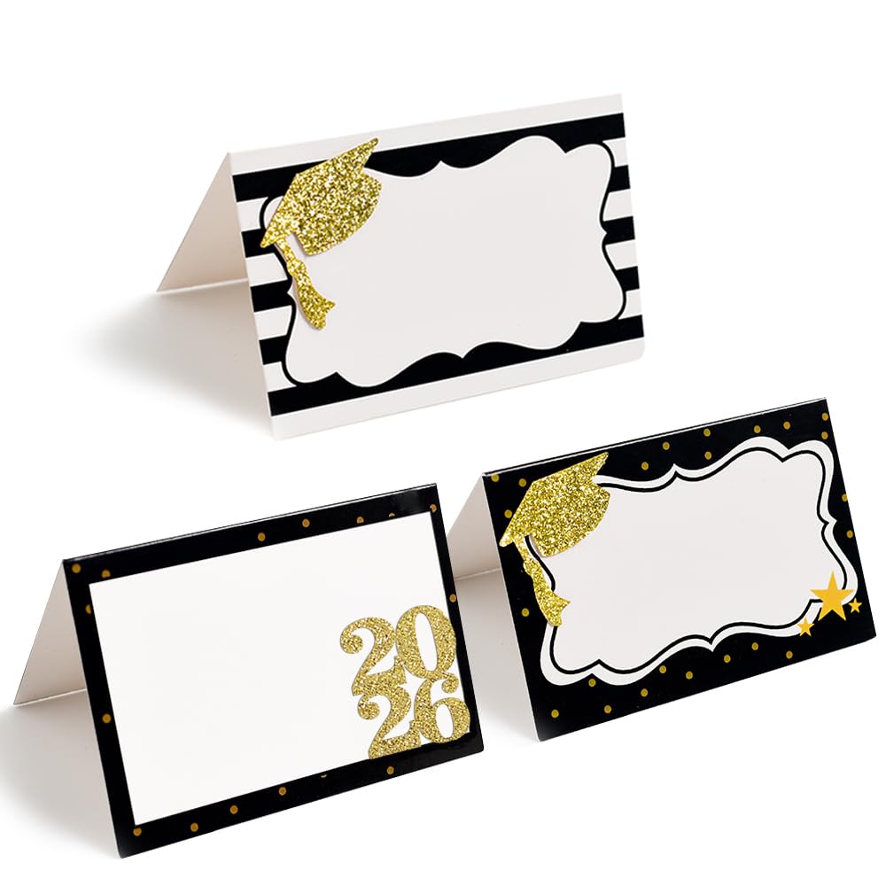 24pcs Graduate Place Cards, Graduation Food Labels for Buffet Table