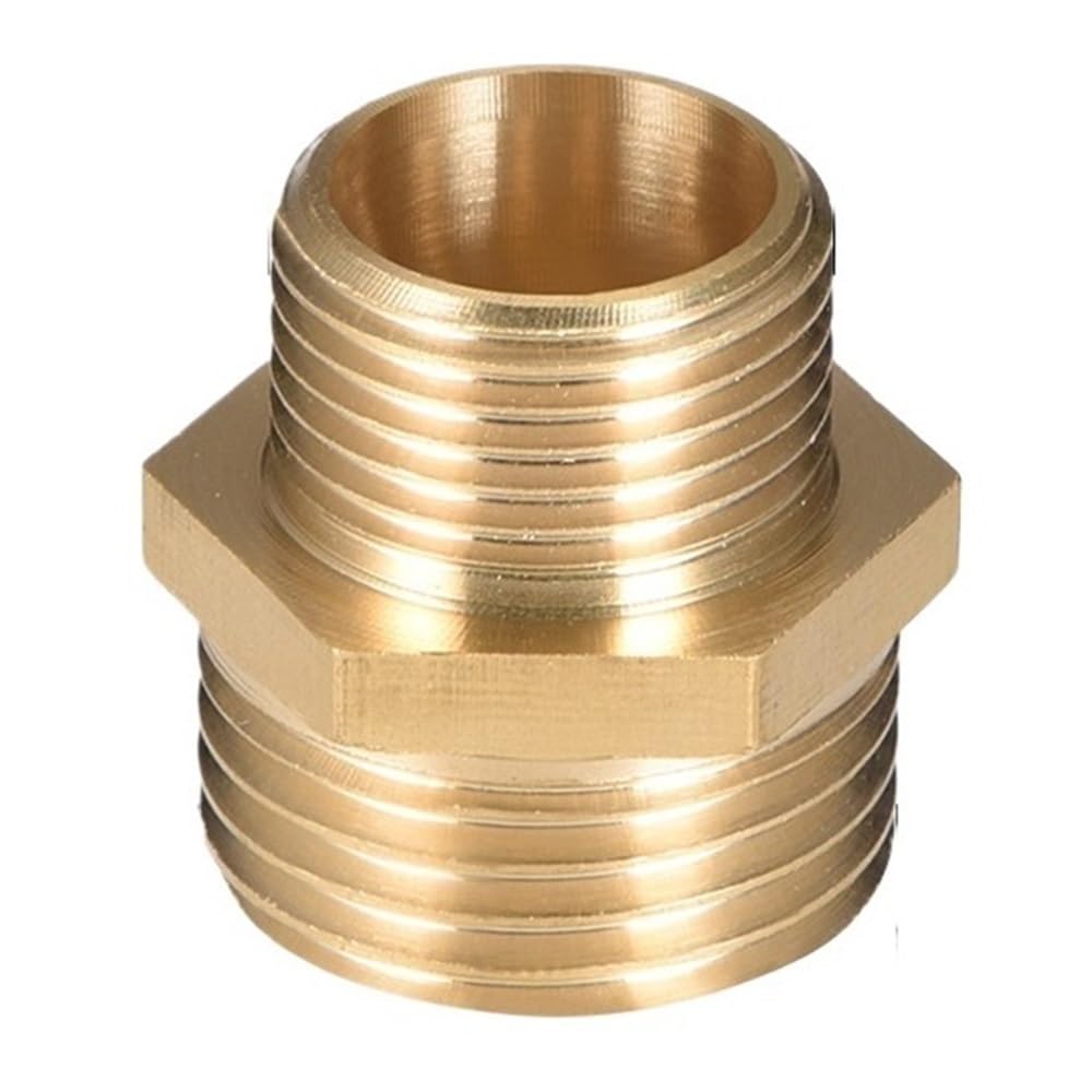 Brass Pipe Hex Fitting Adapter - Quick-Connect Nipple Connector for Plumbing(3/8x1/2in)