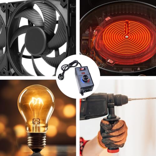 Drehzahlregler 230v, Drehzahlregler 230v Motor 10A 4000W, SCR Spannungsregler, Dimmer, EU Stecker, Drehzahlregler Motor Verwendung, mit Überlastschutz, für Winkelschleifer, Bläser, Handbohrer
