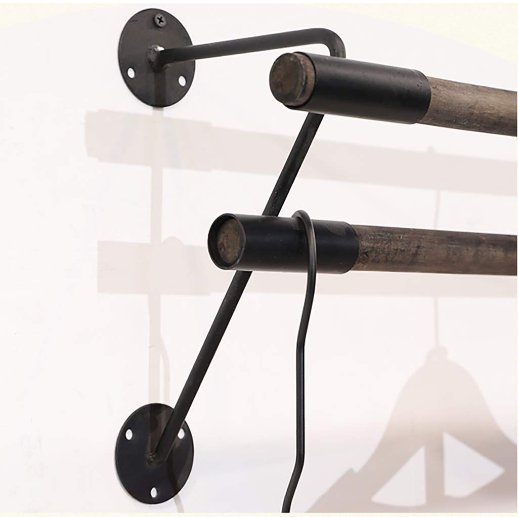 FKDEYIJIA Mensola for Vestiti Bianca con Asta Appendiabiti, espositore for Abbigliamento fissato al Muro, Lunghezza Commerciale for Rack 40/60 / 80cm