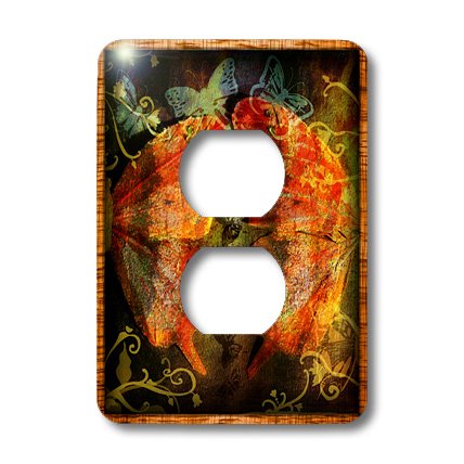 Cache-prise grunge papillon 3dRose lsp_34068_6 pour decoration murale