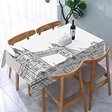 【Nappe Rectangulaire】Cette nappe de table mesure 137 x 183 cm (54 x 72 pouce ). Lors de la mesure de la table, veuillez tenir compte du débordement de 20-30cm de chaque côté de la table, ce qui rendra votre table plus esthétique.