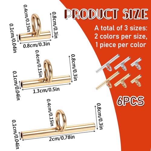 Image of 6PCS Brooch to Pendant Converters, Pin Necklace Adapters Brass Pin to Necklace Converter Pendant Converter Gold /Silver Brooch Converters for Changing Brooches Pins to Pendant (8 mm, 13 mm, 20 mm)