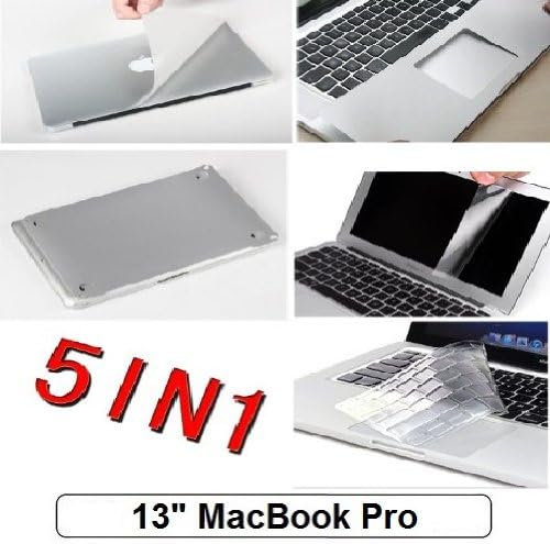 5-in-1 MacGuard + PalmGuard + Keyboard Skin and Screen Film Protector Cover for MacBook (Pro 13")