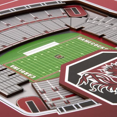 Image of YouTheFan Officially-licensed NCAA Stadium Series 3D Wall Art - multi-layer team stadium replica, detailed sports fan gift, indoor decor