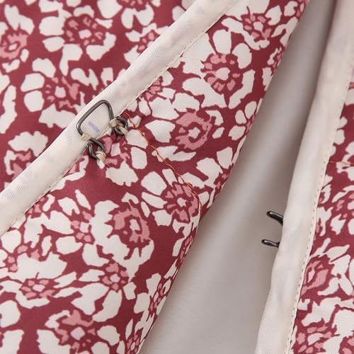 Omoone Women's Cropped Quilted Jacket Floral Printed LightWeight Padded Puffer Cardigan Coat Outwear - Image 9