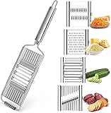 Vegetable Slicer Multi Purpose Slicer Vegetable Cutter 4 in1 Cheese Graters for Kitchen Manual Stainless Steel Vegetable Chopper Cheese Grater with Handle ​for Chocolate Fruits Kitchen Tools