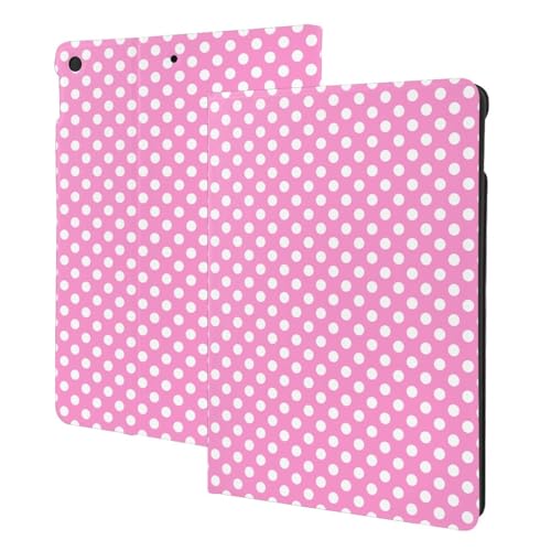 Étui iPad 10.2 imprimé vintage à pois rose avec veille automatique intelligente