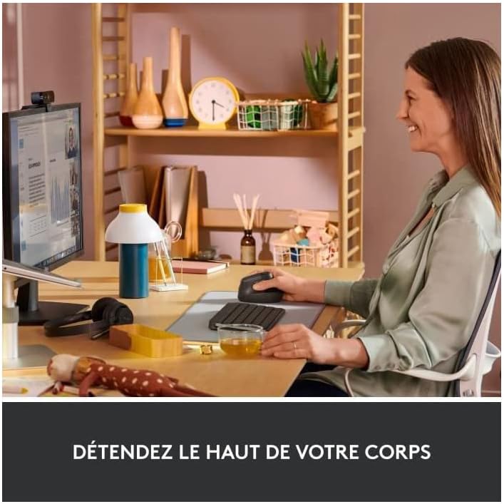 Logitech Lift Kablosuz Ergonomik Dikey Mouse, 57° Dikey Açı, 4000 DPI, Sessiz, Küçük ve Orta Eller İçin, Bluetooth, Logi Bolt USB Alıcı, 24 Ay Pil Ömrü, Siyah - Görsel 3