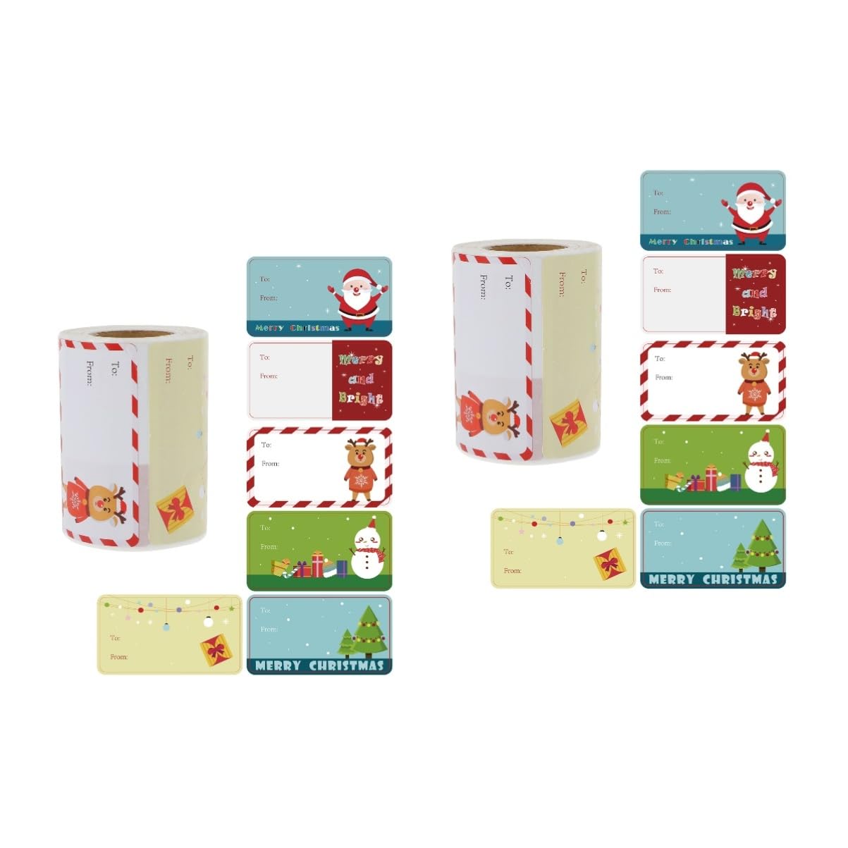 NUOBESTY 2rotoli Sticker Adesivi Per Natale Etichette Decorative Autoadesivper Regali Biglietti e Buste Confezione Da Stickers Con Design Unico Per Feste Natalizie