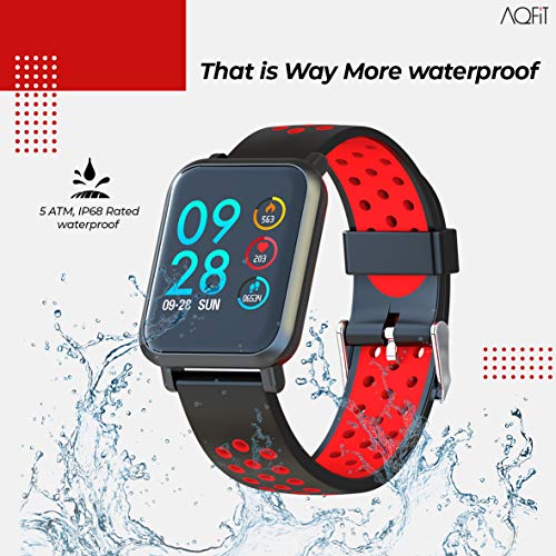 Image of AQFIT W8 Bluetooth SmartWatch- Black (10 Days Battery Life Wireless IP68)