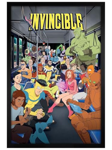 Poster Invincible Grindstore encadré bois noir pour éviter les plis et décorer facilement