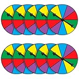 Chivao 10 Sets Game Spinner Wheel Blank Erasable Math Game Spinner Board with Plastic Rotating Arrows for Prizes(Novelty,Bright Color)