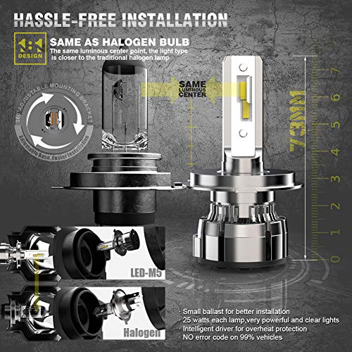 Car Rover H4 9003 Hb2 Led Headlight Bulbs, 300% Brighter 10000 Lumens 6000K High Low Beam Conversion Kit (Pack Of 2) #TOP4