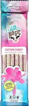 Cotton Candy Magic Milk Flavoring Straws - 6 Straws