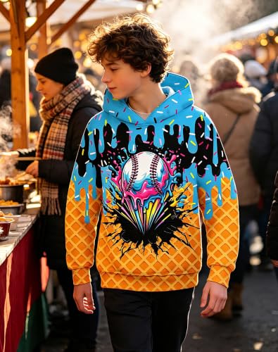 Image of Lovekider Boys Hoodie Kids 3D Print Graphic Pullover Sweatshirt 6-16 Years
