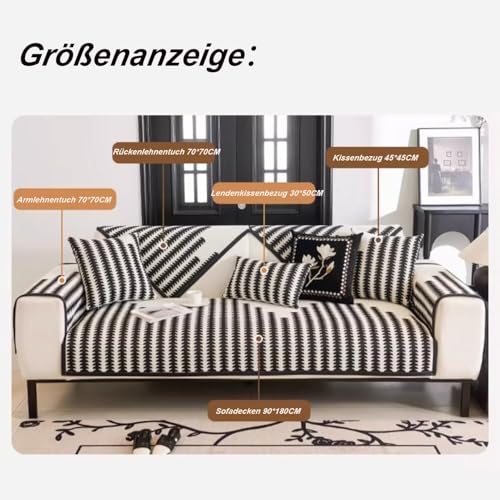 Housse pour canapé en L orange 90x240cm extensible et durable - 7