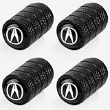 4pcs Tire Valve Stem Caps, Compatible with Acura NSX RDX CDX RLX TLX TLX-L ILX RLX Series Stem Cap Universal Car Air Cover Car Accessories for Cars, SUV, Truck, Motorcycles (Black)