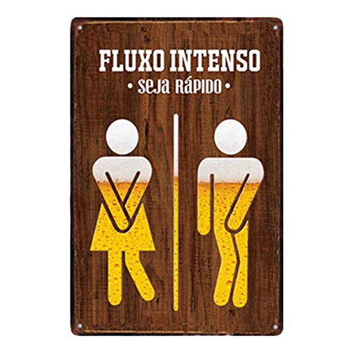Hosaire 1x 'fluxo Intenso' Cartel de Estaño Signo de Aseo Hombres y M