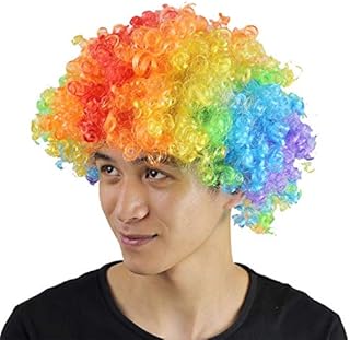 شعر مستعار ملون من تشوانجو، بتصميم شعر المهرج المجعد، مثالي للأزياء التنكرية والاحتفالات