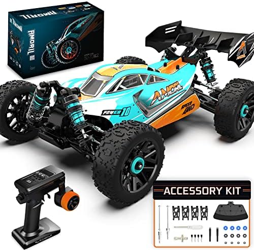 AMORIL 1:14 Fast RC Cars for Adults,Top Speed 70+KMH Hobby Remote Control Car, 4X4 Monster Truck Racing Buggy,Electric Vehicle Toy Gift for Kids with Oil-Filled Shocks,Upgraded Powder Gear Parts