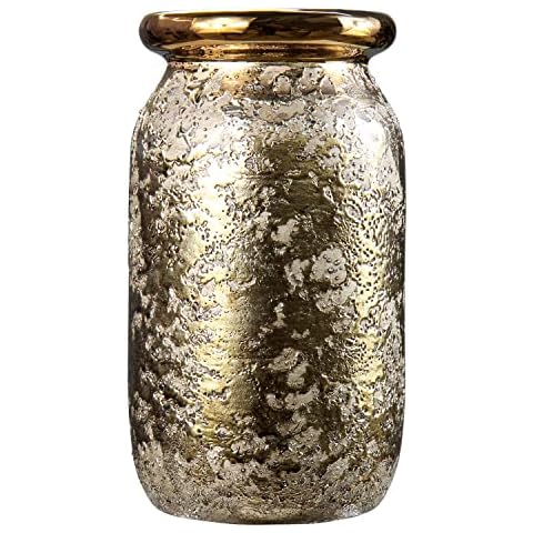 Oairse Gold Vase for Flowers 21CM, Handmade Ceramic Flower Vase For Decorative Wedding Party Home Table Mantel Bookshelf Living Room Bedroom Vintage Decor Gift Cover