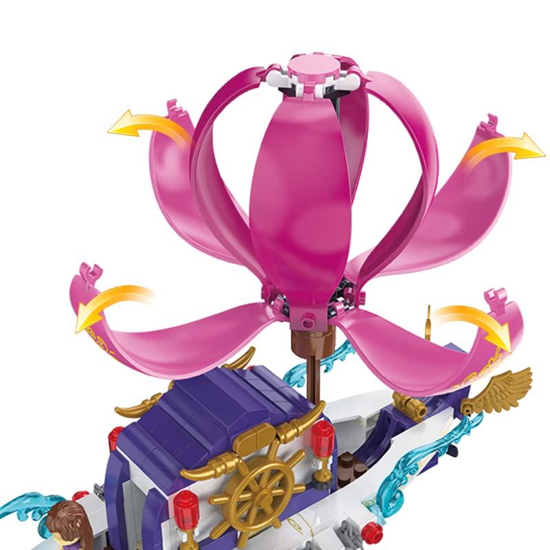 Image of PLUSPOINT Girl Toys for 6-12 Years Old, STEM Princess Castle Building Stacking Block Sets for Kid's Basic Skills Learning and Development Bricks Gifts for Toddlers ,Girls (Fairy Ship)