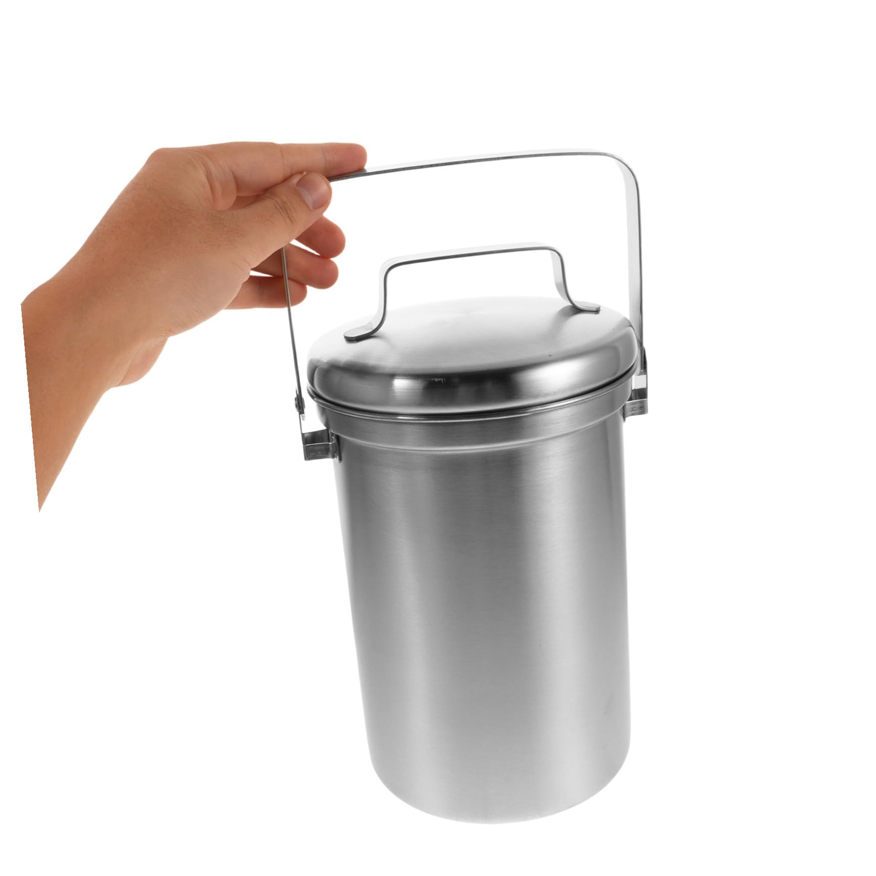 Homoyoyo Seau à Compost Cuisine en Acier Inoxydable 3l avec Couvercle, Design Élégant et Facile à Nettoyer, pour Déchets Alimentaires sur Plan de Travail