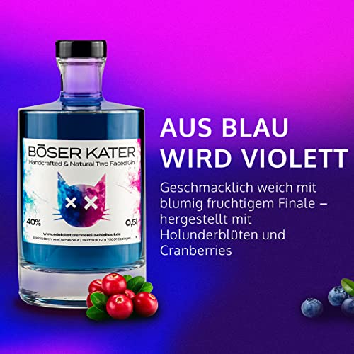 Böser Kater Two Faced Gin mit Farbwechsel | Ändert bei Zugabe von Tonic Water die Farbe | Handgemacht & Small Batch | 0… - Image 5