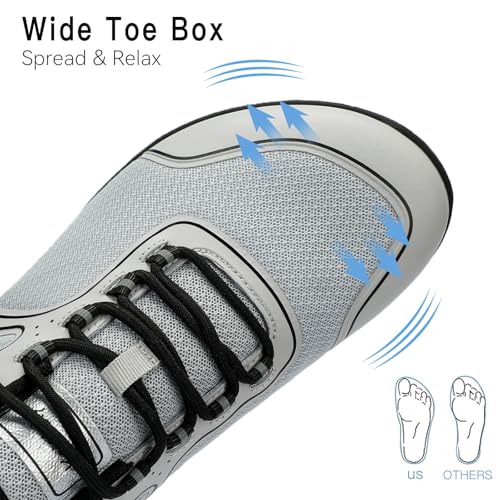 Men's Hike Barefoot Shoes | Wide Toe Box Minimalist Shoes for Gym Workout | Grounded Footwear Cross-Trainer Athletic Sneakers3
