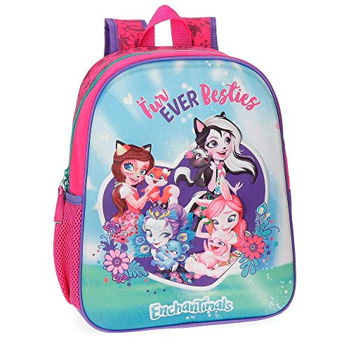 Mochila preescolar Enchantimals Fur Ever Besties 33cm adaptable a carro 3D