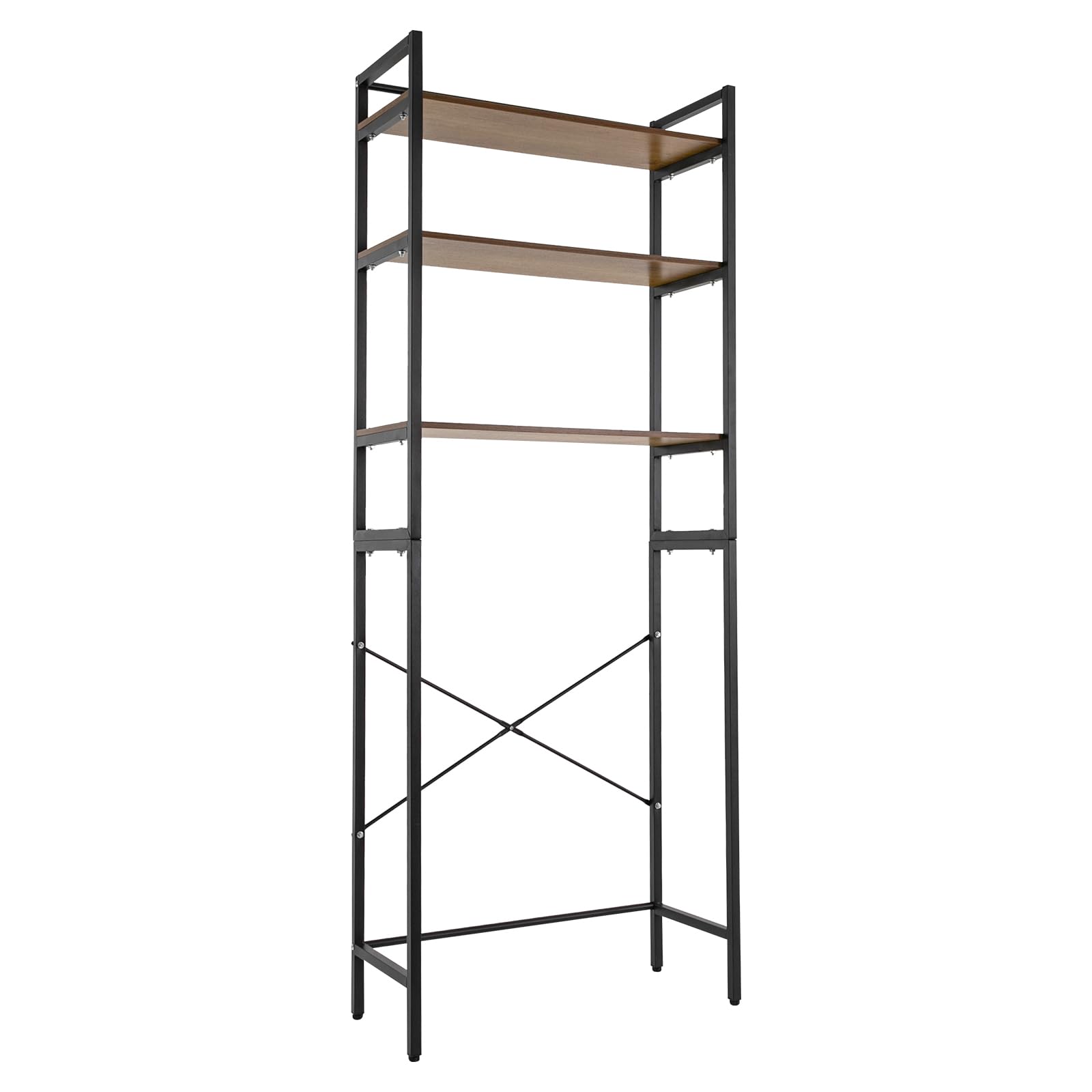 Scaffale per lavatrice a 3 ripiani, in metallo, senza foratura, con armadio, ripiano regolabile per bagno, lavanderia, balconi e verande