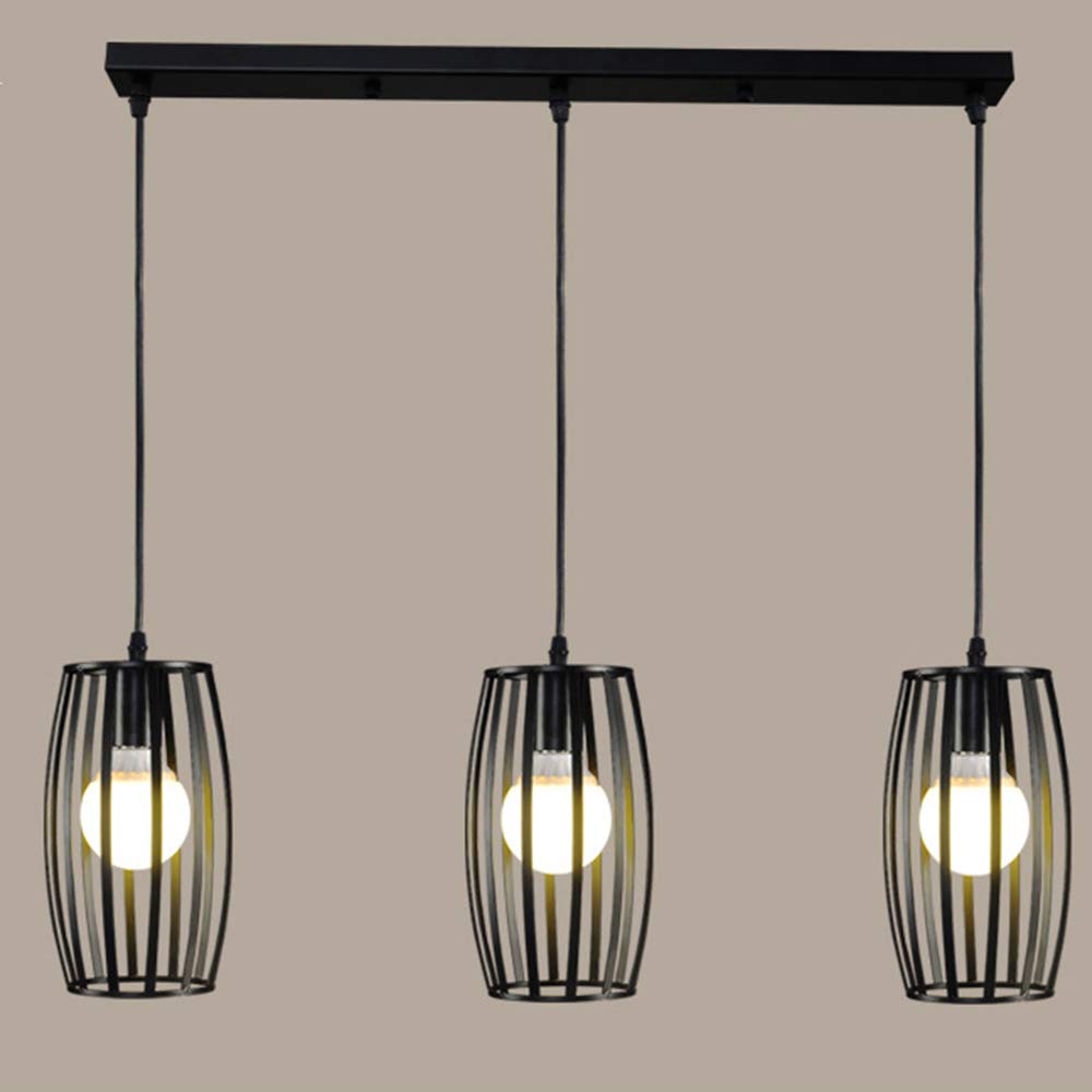 Lampada a Sospensione Vintage Industriale Moderno Creativo Geometrico Battuto Lampadario in Ferro Adatto per camera da letto, soggiorno, sala da pranzo e un da cucina, E27, Nero (Triangolo A