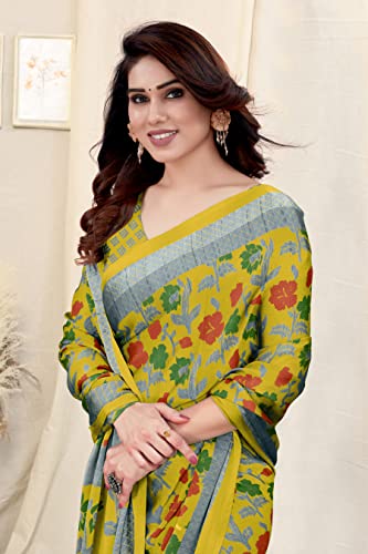 Image of MIRCHI FASHION Saree for Woman Chiffon Floral Printed | Lightweight Daily Wear Women's Sari with Unstitched Blouse Piece (Available in 20 Colors)