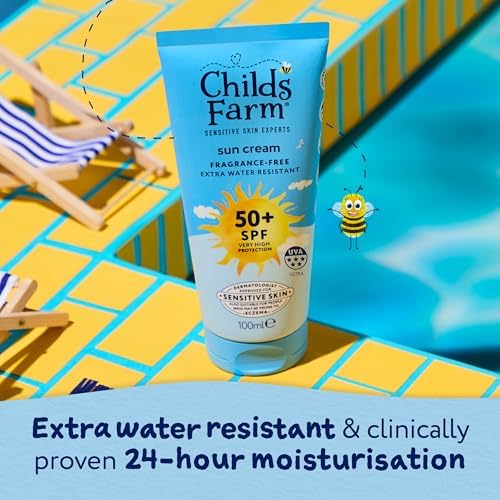 Childs Farm Kids & Baby Sun Cream SPF 50+ | UVA & UVB Very High Protection | Extra Water Resistant | Fragrance Free | Suitable for Dry, Sensitive Skin, 100ml - View 6