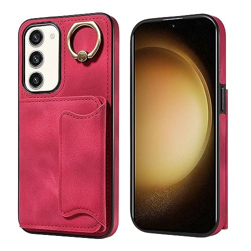 Étui portefeuille en cuir Galaxy S23 Plus antichoc avec support rotatif