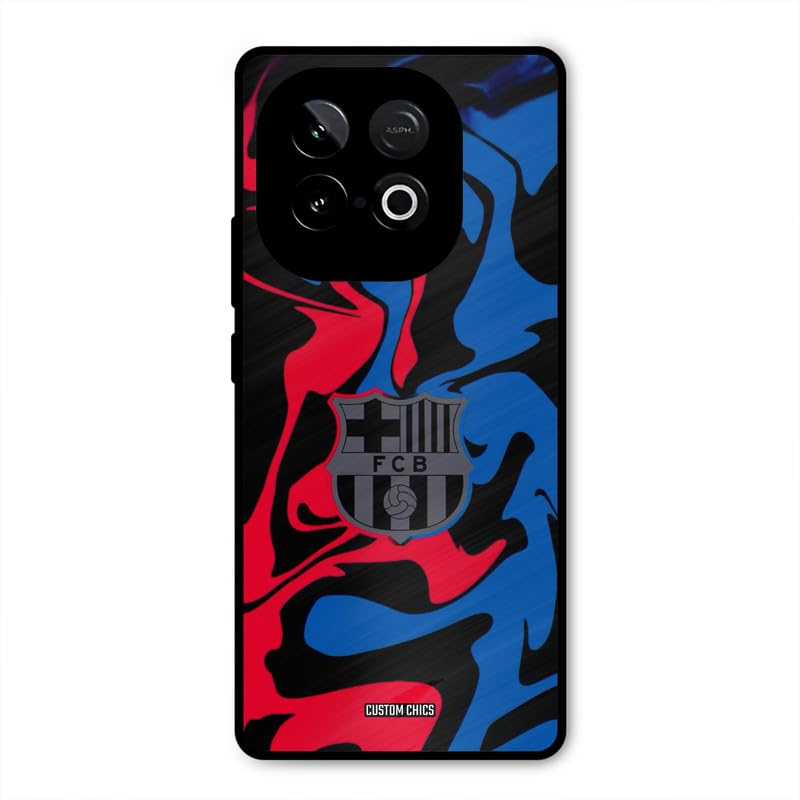 Image of PrintShield FC Barcelona Comic Back Cover for iQOO Neo 10, Shockproof Printed Phone Case with Soft TPU Sides & Anti-Slip Grip