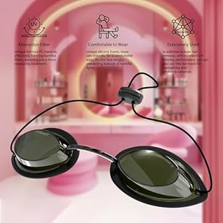 CARLANY 200nm-2000nm Laser Protection IPL Safety Glasses, See-through Anti Fog UV400 Absorption Filtering Eye Protection Goggles, OD4+ for Tanning Hair Removal Eye Protection, CY-3280-22K
