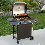Nexgrill 3-Burner Propane Gas Grill with Side Burner, 52,000BTUs, 418 SQ. In. Cooking Space, BBQ Grill with Durable Steel Lid & Control Panel for Outdoor Cooking, Patios, and More - 720-0925S